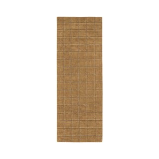 Rankų darbo ochros spalvos iš vilnos kilimas 80x230 cm Mosaic Ochre – Lorena Canals