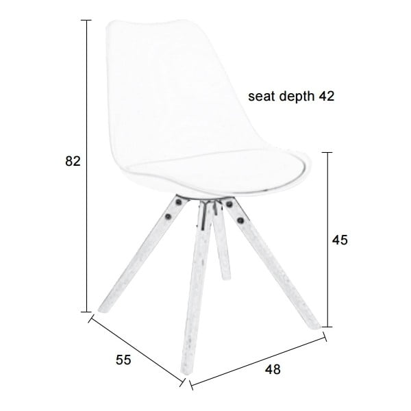 2 baltų kėdžių su buko pagrindu rinkinys White Label Tryck-image-1