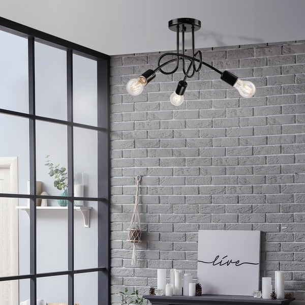 Lubinis šviestuvas juodos spalvos be lempų gaubtu 36x36 cm Camilla – LAMKUR-image-1