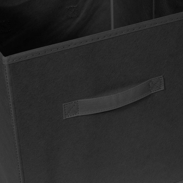 Juodos spalvos iš tekstilės daiktadėžė 31x31x31 cm – Compactor-image-4