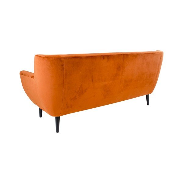 Oranžinė trijų vietų aksominė sofa "House Nordic Monte-image-2