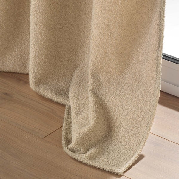 Iš boucle užuolaida smėlio spalvos 140x240 cm Wooly – douceur d'intérieur-image-4