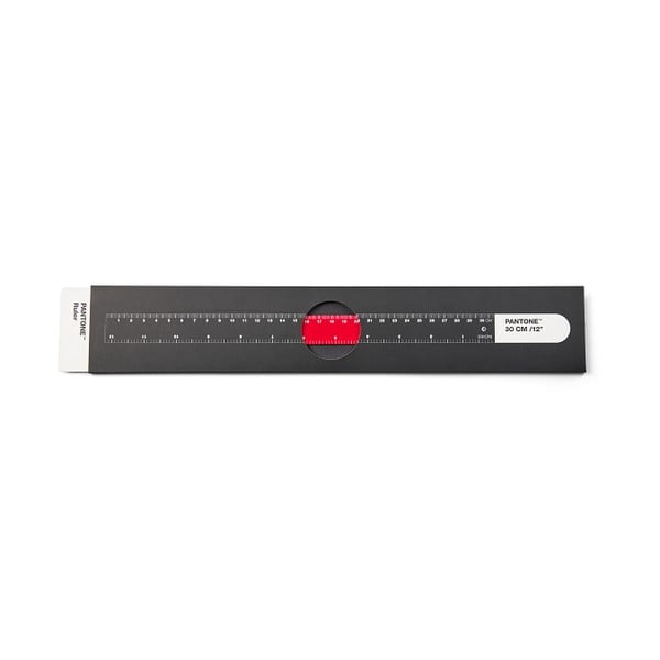 Raudona nerūdijančio plieno liniuotė Pantone Ruler, 30 cm-image-1