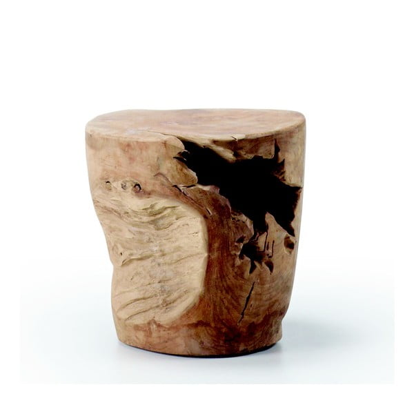 Iš tikmedžio masyvo apvalios formos šoninis stalas ø 35 cm Tropicana – Kave Home