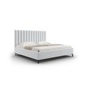 Dvigulė lova šviesiai pilkos spalvos audiniu dengta su sandėliavimo vieta su lovos grotelėmis 180x200 cm Casey – Mazzini Beds