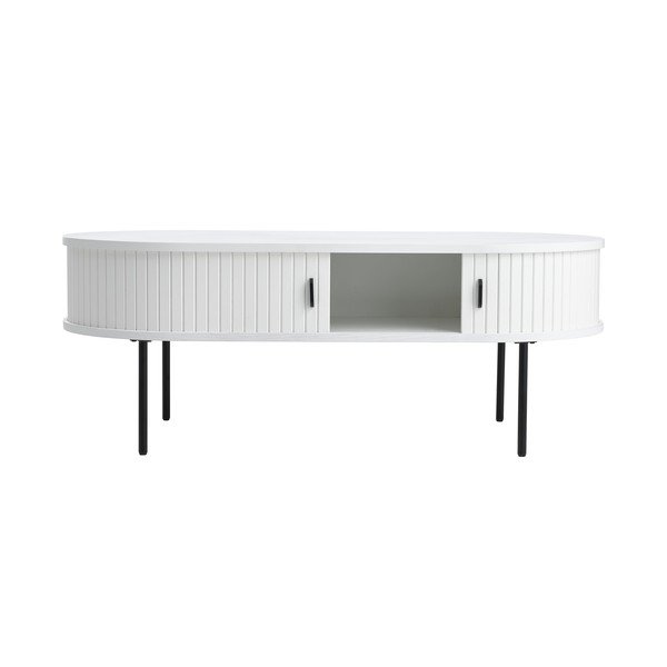 Baltos spalvos kavos staliukas iš ąžuolo 60x120 cm Nola – Unique Furniture-image-2