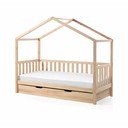 Naminė/ištraukiama iš pušies masyvo vaikiška lova natūralios spalvos su sandėliavimo vieta 90x200 cm DALLAS – Vipack