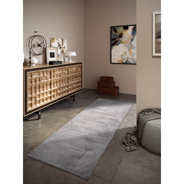 Rankų darbo iš vilnos kilimas pilkos spalvos 80x250 cm Ursule – Villeroy&Boch-image-1