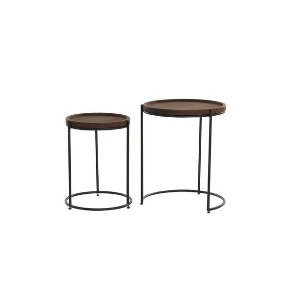 Odiniai apvalūs šoniniai staliukai, 2 vnt., ø 53 cm Jairo - Light & Living-image-3