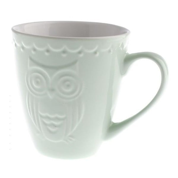 Mėtų žalios spalvos keraminis puodelis Dakls Owl, 530 ml