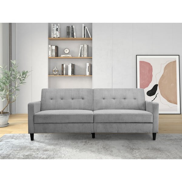 Iš kordinio velveto sulankstoma sofa šviesiai pilkos spalvos 82 cm Hartford – Støraa-image-1