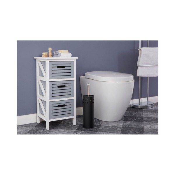 Matinės juodos spalvos iš metalo tualeto šepetys Indy – Premier Housewares-image-2