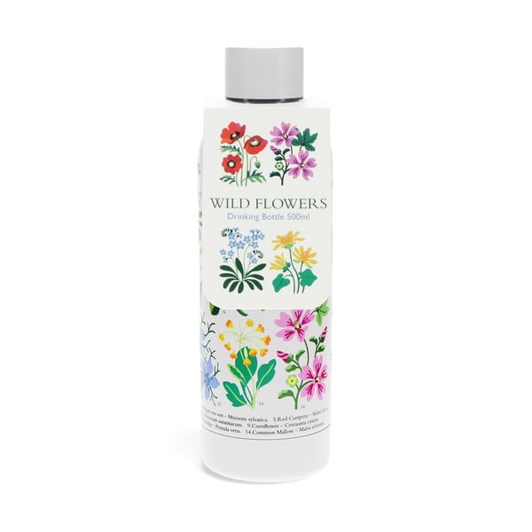 Iš nerūdijančio plieno butelis baltos spalvos 500 ml Wild Flowers – Rex London-image-2