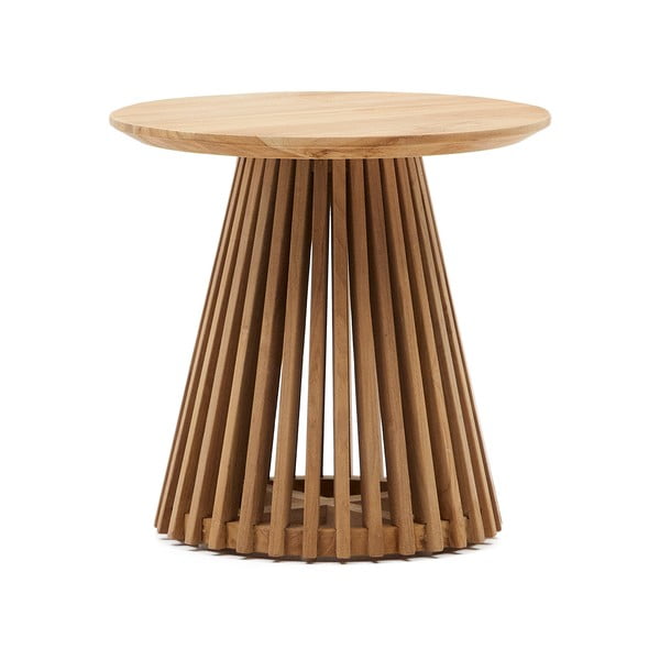 Šoninis staliukas iš tikmedžio medienos Kave Home Irune, ø 50 cm
