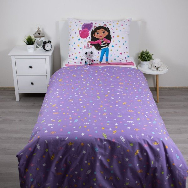 Iš medvilnės viengulė vaikiška patalynė 140x200 cm Gabby's Dollhouse "Confetti" – Jerry Fabrics-image-2