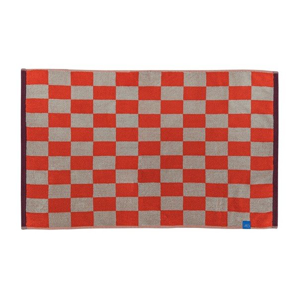 Oranžinės spalvos/smėlio spalvos iš organiškos medvilnės vonios kilimėlis dušui 50x80 cm Retro – Mette Ditmer Denmark