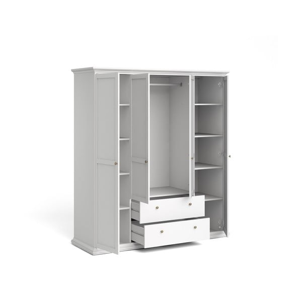 Drabužių spinta baltos spalvos 181x201 cm Paris – Tvilum-image-3