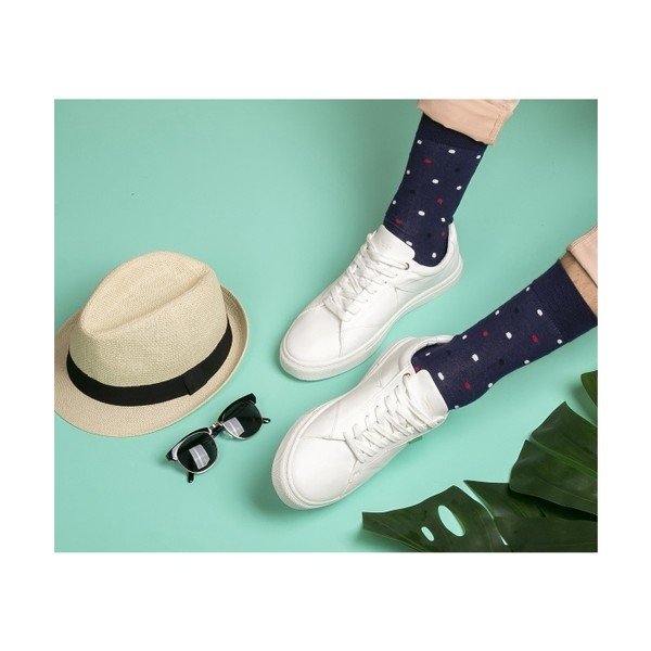 Tamsiai mėlynos "Funky Steps Dots" kojinės, 39-45 dydžio-image-1