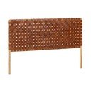 Medžio ir odos dekoro lovos galvūgalis Kave Home Calixta, 153 x 110 cm