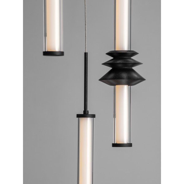Matinės juodos spalvos iš keramikos kabantis šviestuvas LED su pritemdymo funkcija ø 35 cm su gaubtu iš akrilo stiklo Stalactite – Nova Luce-image-2