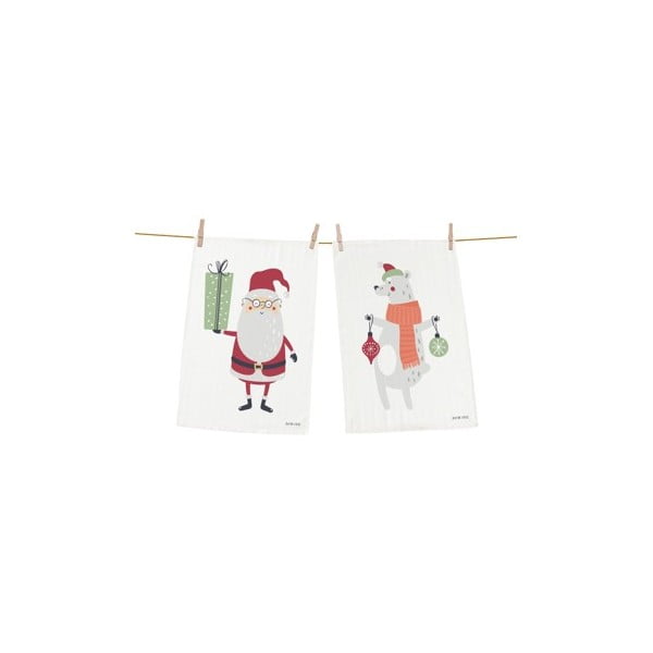 2 medvilninių kalėdinių rankšluosčių rinkinys Butter Kings Christmas Creatures, 70 x 50 cm
