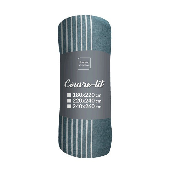 Mėlynos spalvos lovatiesė 240x260 cm Adele – douceur d'intérieur