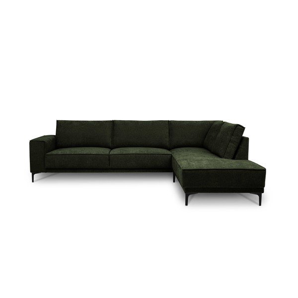Žalios spalvos kampinė sofa iš šenilinio audinio (su dešiniuoju kampu/„L“ formos) Copenhagen – Scandic