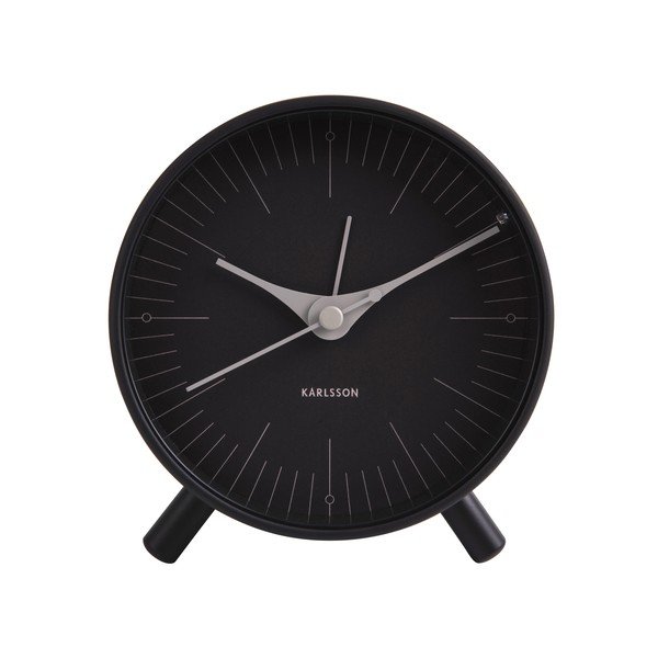 Juodos spalvos metalinis žadintuvas Karlsson Index, ø 11 cm-image-2