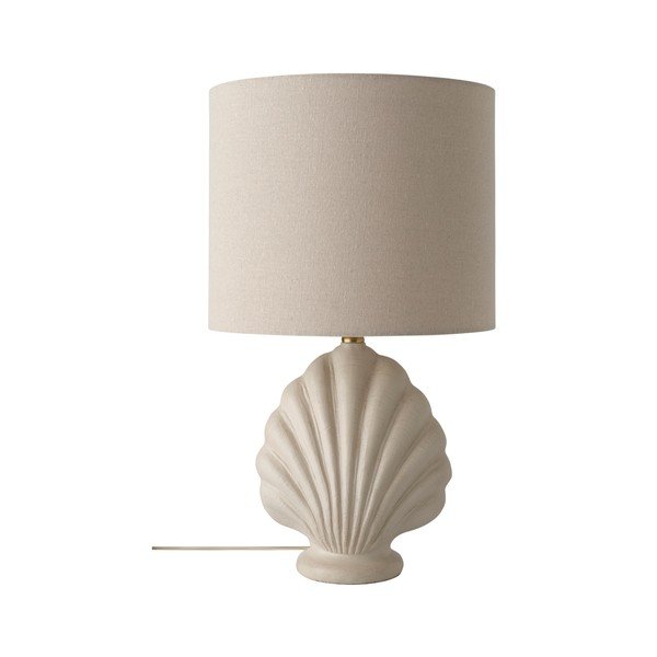 Baltos spalvos/smėlio spalvos iš polirezino stalinis šviestuvas (aukštis 58 cm) Shelley – Ellos Home-image-3