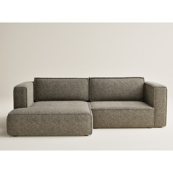 Rudos spalvos sulankstoma/su sandėliavimo vieta kampinė sofa iš šenilinio audinio (su kairiuoju kampu/su gultu) Velto – Maison de Rêve-image-2