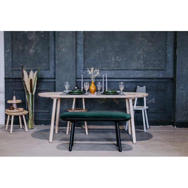 Žalio ir juodo aksomo suoliukas EMKO Naïve, 140 cm-image-1