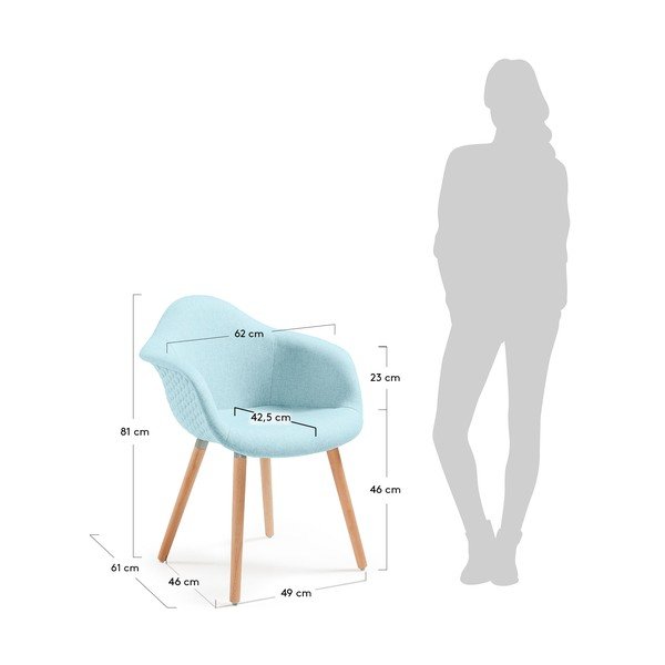 Šviesiai mėlynas fotelis "La Forma Kenna-image-4