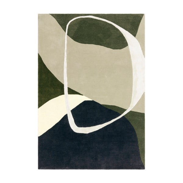 Rankų darbo iš vilnos kilimas žalios spalvos 200x300 cm Matrix – Asiatic Carpets