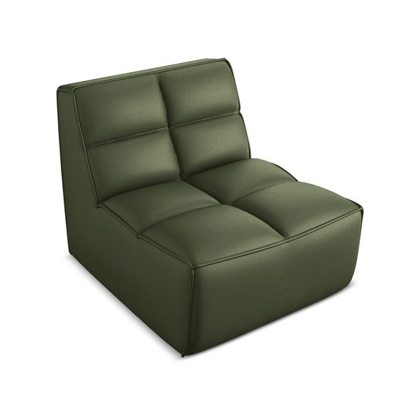 Žalios spalvos iš dirbtinės odos modulinė sofos dalis Kalai – Makamii-image-1