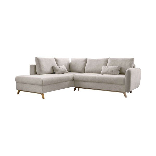 Smėlio spalvos sofa-lova Miuform Scandic Lagom L, kairysis kampas