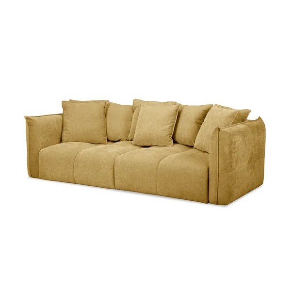 Geltonos spalvos sofa iš šenilinio audinio Harlem – Bobochic Paris-image-4