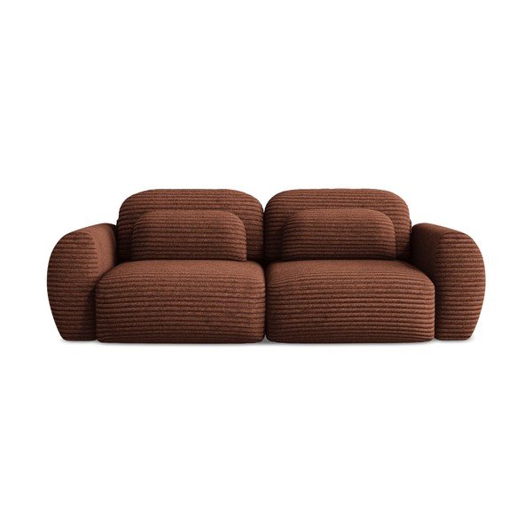 Terakotos spalvos iš kordinio velveto sulankstoma/su sandėliavimo vieta sofa 266 cm Kini – Makamii