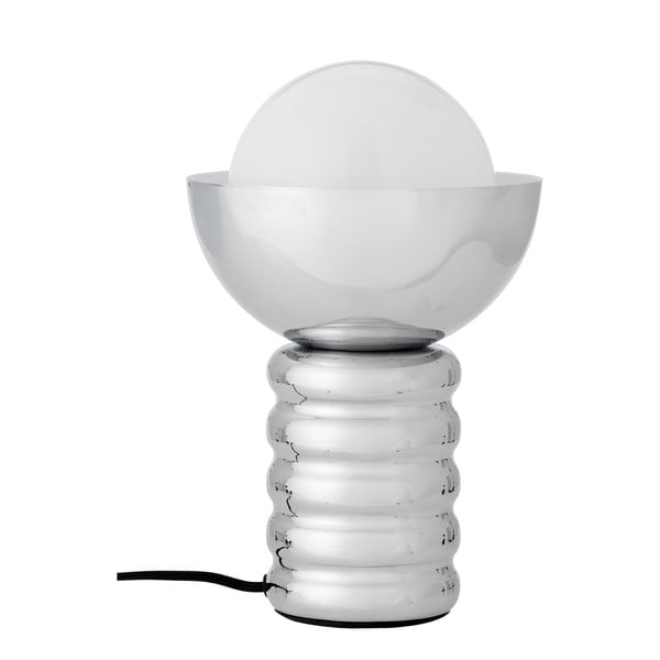 Sidabrinės spalvos stalinis šviestuvas (aukštis 32 cm) su stiklo gaubtu Spike – Bloomingville