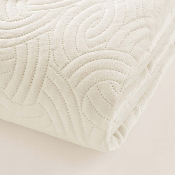 Iš velveto lovatiesė smėlio spalvos 220x240 cm Solange – douceur d'intérieur-image-1