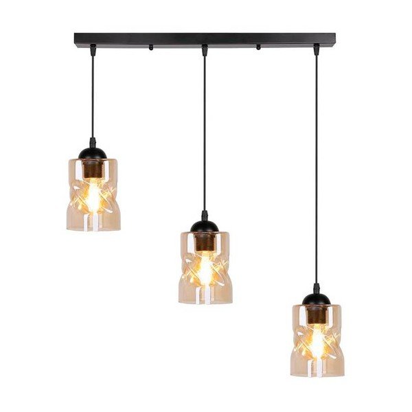 Juodas pakabinamas šviestuvas su stikliniu gaubtu 10x62 cm Felis - Candellux Lighting-image-4