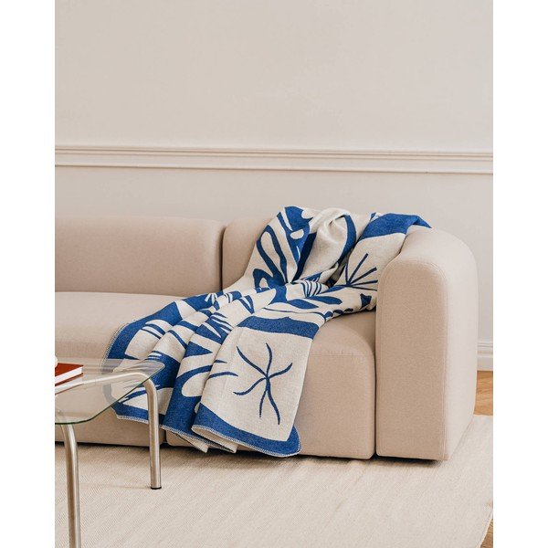 Mėlynos spalvos antklodė ir pledas 165x200 cm Lino – noo.ma-image-2