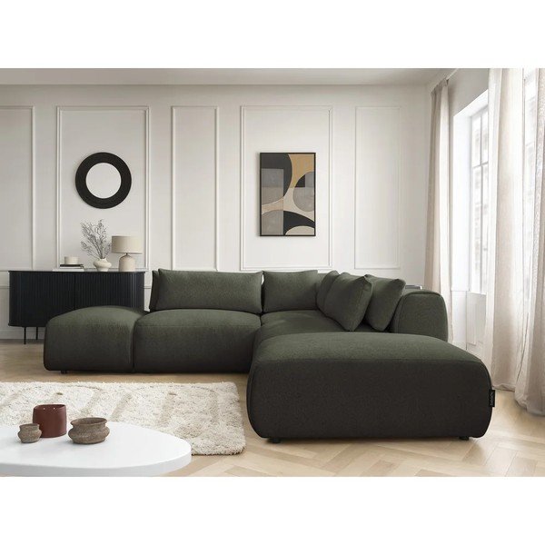 Žalios spalvos reguliuojama modulinė kampinė sofa Jana – Bobochic Paris-image-4
