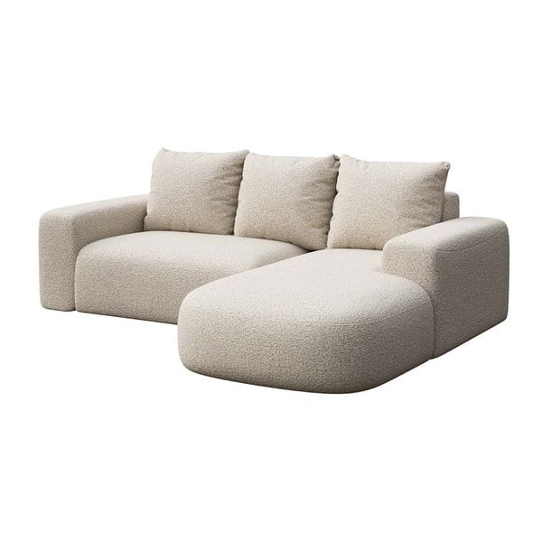 Smėlio spalvos iš boucle kampinė sofa (su dešiniuoju kampu/su gultu) Monce – Rodier-image-2