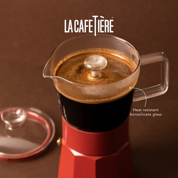 Raudonas nerūdijančio plieno moka arbatinukas 0,29 l La Cafetiere Verona - Kitchen Craft-image-1