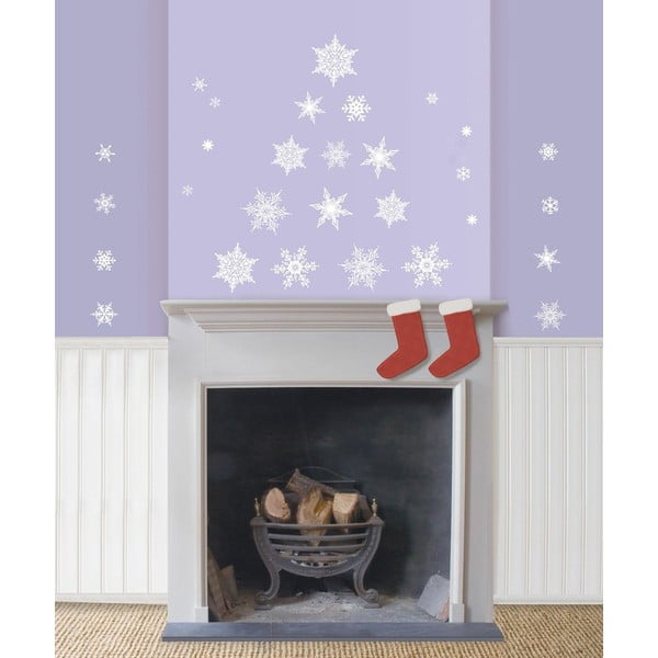 30 lipdukų rinkinys Ambiance Christmas White Flakes-image-3