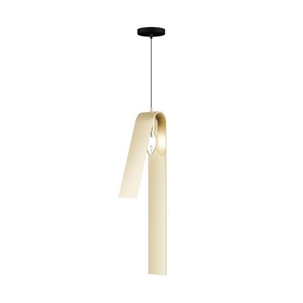 Kabantis šviestuvas juodos spalvos/auksinės spalvos su metaliniu gaubtu Fold – Squid Lighting