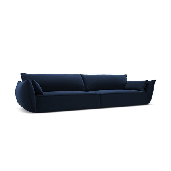 Tamsiai mėlynos spalvos iš velveto sofa 248 cm Vanda – Mazzini Sofas-image-2
