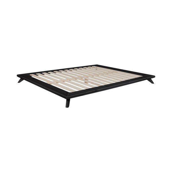 Pušies medienos dvigulė lova su čiužiniu Karup Design Senza Double Latex Black/Black, 160 x 200 cm-image-3