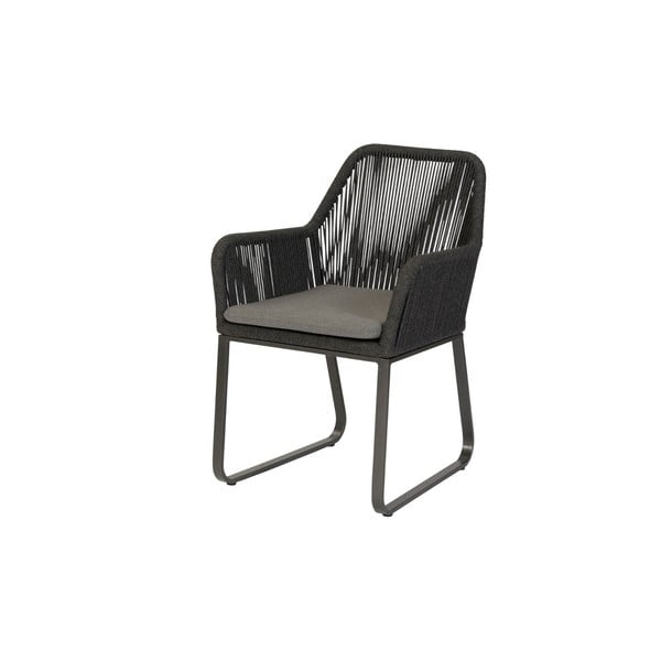 Metalinė sodo kėdė juodos spalvos/pilkos spalvos Plaza – Exotan