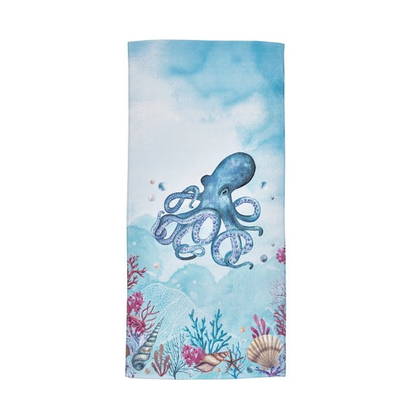 Mėlynos spalvos iš medvilnės paplūdimio rankšluostis 76x160 cm Octopus – Catherine Lansfield